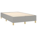 vidaXL Pat cu arcuri, saltea și LED, gri deschis, 120x200 cm, textil
