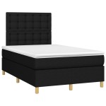 vidaXL Pat cu arcuri, saltea și LED, negru, 120x200 cm, textil vidaXL Pat cu arcuri, saltea și LED, negru, 120x200 cm, textil
