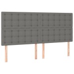 vidaXL Pat cu arcuri, saltea și LED, gri închis, 180x200 cm, textil