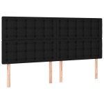 vidaXL Pat cu arcuri, saltea și LED, negru, 180x200 cm, textil