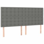 vidaXL Pat cu arcuri, saltea și LED, gri închis, 200x200 cm, textil