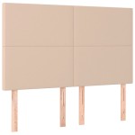 vidaXL Pat cu arcuri, cu saltea și LED cappuccino 140x190 cm piele eco vidaXL Pat cu arcuri, cu saltea și LED cappuccino 140x190 cm piele eco