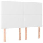 vidaXL Pat cu arcuri, saltea și LED, alb, 140x200 cm, piele eco