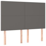 vidaXL Pat cu arcuri, saltea și LED, gri, 140x200 cm, piele eco