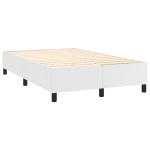 vidaXL Pat cu arcuri, saltea și LED, alb, 120x200 cm, piele ecologică