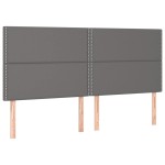 vidaXL Pat cu arcuri, saltea și LED, gri, 200x200 cm, piele ecologică