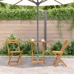 vidaXL Masă de grădină pliabilă, 70 cm, lemn masiv de acacia