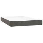 vidaXL Pat cu arcuri, saltea și LED, gri închis, 120x200 cm, catifea