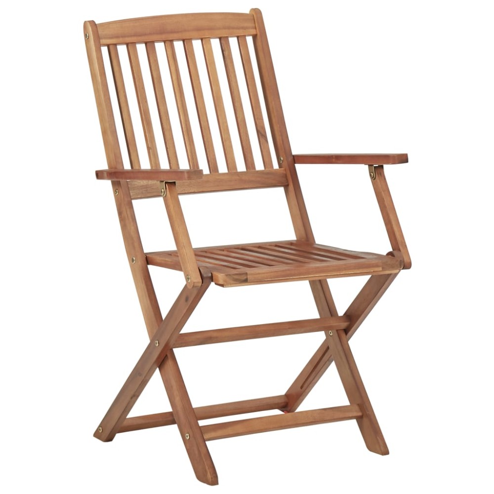 vidaXL Scaune pliabile de exterior, 2 buc., lemn masiv de acacia