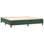 vidaXL Pat cu arcuri, saltea și LED, verde închis, 200x200 cm, catifea vidaXL Pat cu arcuri, saltea și LED, verde închis, 200x200 cm, catifea