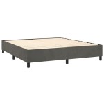vidaXL Pat cu arcuri, saltea și LED, gri închis, 180x200 cm, catifea