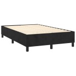 vidaXL Pat cu arcuri, saltea și LED, negru, 120x200 cm, catifea