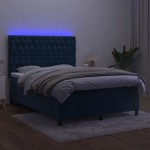 vidaXL Pat cu arcuri, saltea și LED, gri închis, 140x200 cm, catifea vidaXL Pat cu arcuri, saltea și LED, gri închis, 140x200 cm, catifea