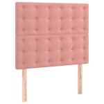 vidaXL Pat cu arcuri, saltea și LED, roz, 90x190 cm, catifea