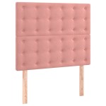 vidaXL Pat cu arcuri, saltea și LED, negru, 90x200 cm, catifea