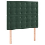vidaXL Pat cu arcuri, saltea și LED, verde închis, 120x200 cm, catifea vidaXL Pat cu arcuri, saltea și LED, verde închis, 120x200 cm, catifea
