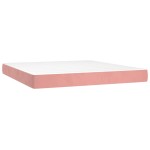 vidaXL Pat cu arcuri, saltea & LED, roz, 180x200 cm, catifea