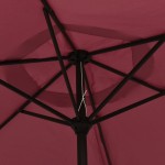 vidaXL Umbrelă de soare de grădină, stâlp metalic, roșu bordo, 300 cm