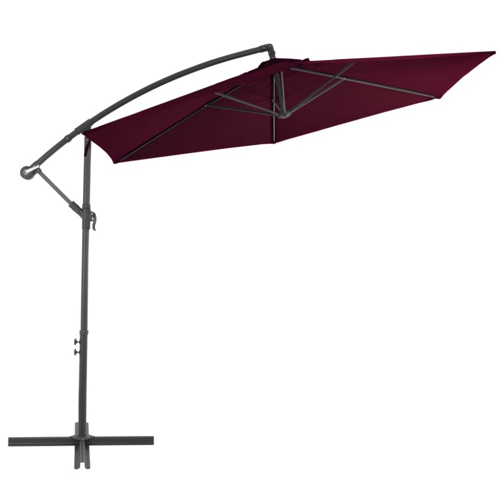 vidaXL Umbrelă în consolă cu stâlp din aluminiu, roșu bordo, 300 cm