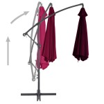 vidaXL Umbrelă în consolă cu stâlp din aluminiu, roșu bordo, 300 cm vidaXL Umbrelă în consolă cu stâlp din aluminiu, roșu bordo, 300 cm