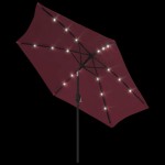 vidaXL Umbrelă de soare cu LED-uri și stâlp oțel, roșu bordo, 300 cm vidaXL Umbrelă de soare cu LED-uri și stâlp oțel, roșu bordo, 300 cm