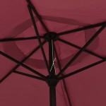 vidaXL Umbrelă de soare cu LED-uri și stâlp oțel, roșu bordo, 300 cm vidaXL Umbrelă de soare cu LED-uri și stâlp oțel, roșu bordo, 300 cm