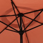 vidaXL Umbrelă de soare cu LED-uri și stâlp oțel, cărămiziu, 300 cm