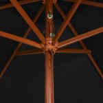 vidaXL Umbrelă de soare cu stâlp din lemn, negru, 200x300 cm