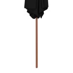 vidaXL Umbrelă de soare de grădină cu stâlp din lemn, negru, 270 cm