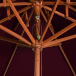 vidaXL Umbrelă de soare dublă, stâlp din lemn, roșu bordo, 270 cm