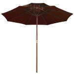 vidaXL Umbrelă de soare dublă, stâlp din lemn, cărămiziu, 270 cm vidaXL Umbrelă de soare dublă, stâlp din lemn, cărămiziu, 270 cm