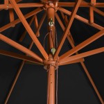 vidaXL Umbrelă de soare dublă, stâlp din lemn, negru, 270 cm