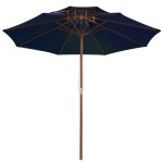 vidaXL Umbrelă de soare dublă, stâlp din lemn, albastru, 270 cm vidaXL Umbrelă de soare dublă, stâlp din lemn, albastru, 270 cm