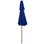 vidaXL Umbrelă de soare dublă, stâlp din lemn, albastru, 270 cm vidaXL Umbrelă de soare dublă, stâlp din lemn, albastru, 270 cm