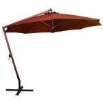vidaXL Umbrelă în consolă cu stâlp, cărămiziu, 3,5x2,9 m, lemn de brad vidaXL Umbrelă în consolă cu stâlp, cărămiziu, 3,5x2,9 m, lemn de brad