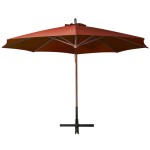 vidaXL Umbrelă în consolă cu stâlp, cărămiziu, 3,5x2,9 m, lemn de brad vidaXL Umbrelă în consolă cu stâlp, cărămiziu, 3,5x2,9 m, lemn de brad
