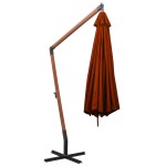 vidaXL Umbrelă în consolă cu stâlp, cărămiziu, 3,5x2,9 m, lemn de brad vidaXL Umbrelă în consolă cu stâlp, cărămiziu, 3,5x2,9 m, lemn de brad