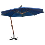 vidaXL Umbrelă în consolă cu stâlp, azuriu, 3,5x2,9 m, lemn de brad vidaXL Umbrelă în consolă cu stâlp, azuriu, 3,5x2,9 m, lemn de brad