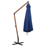vidaXL Umbrelă în consolă cu stâlp, azuriu, 3,5x2,9 m, lemn de brad vidaXL Umbrelă în consolă cu stâlp, azuriu, 3,5x2,9 m, lemn de brad