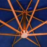 vidaXL Umbrelă în consolă cu stâlp, azuriu, 3,5x2,9 m, lemn de brad vidaXL Umbrelă în consolă cu stâlp, azuriu, 3,5x2,9 m, lemn de brad