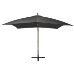 vidaXL Umbrelă suspendată cu stâlp, antracit, 3x3 m, lemn masiv brad vidaXL Umbrelă suspendată cu stâlp, antracit, 3x3 m, lemn masiv brad