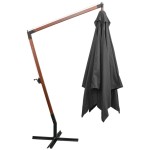 vidaXL Umbrelă suspendată cu stâlp, antracit, 3x3 m, lemn masiv brad vidaXL Umbrelă suspendată cu stâlp, antracit, 3x3 m, lemn masiv brad
