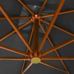 vidaXL Umbrelă suspendată cu stâlp, antracit, 3x3 m, lemn masiv brad vidaXL Umbrelă suspendată cu stâlp, antracit, 3x3 m, lemn masiv brad