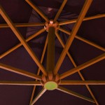 vidaXL Umbrelă grădină suspendată cu stâlp bordo 3x3 m lemn masiv brad vidaXL Umbrelă grădină suspendată cu stâlp bordo 3x3 m lemn masiv brad