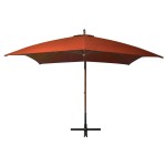 vidaXL Umbrelă în consolă cu stâlp, cărămiziu, 3x3 m, lemn de brad vidaXL Umbrelă în consolă cu stâlp, cărămiziu, 3x3 m, lemn de brad