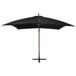 vidaXL Umbrelă suspendată cu stâlp, negru, 3x3 m, lemn masiv de brad vidaXL Umbrelă suspendată cu stâlp, negru, 3x3 m, lemn masiv de brad