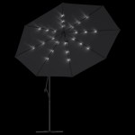 vidaXL Umbrelă în consolă de grădină cu LED-uri, negru, 350 cm vidaXL Umbrelă în consolă de grădină cu LED-uri, negru, 350 cm