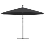 vidaXL Umbrelă în consolă de grădină cu LED-uri, negru, 350 cm vidaXL Umbrelă în consolă de grădină cu LED-uri, negru, 350 cm
