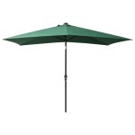 vidaXL Umbrelă de soare cu stâlp din oțel & LED-uri, verde, 2x3 m vidaXL Umbrelă de soare cu stâlp din oțel & LED-uri, verde, 2x3 m