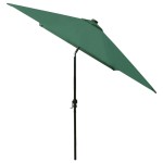 vidaXL Umbrelă de soare cu stâlp din oțel & LED-uri, verde, 2x3 m vidaXL Umbrelă de soare cu stâlp din oțel & LED-uri, verde, 2x3 m